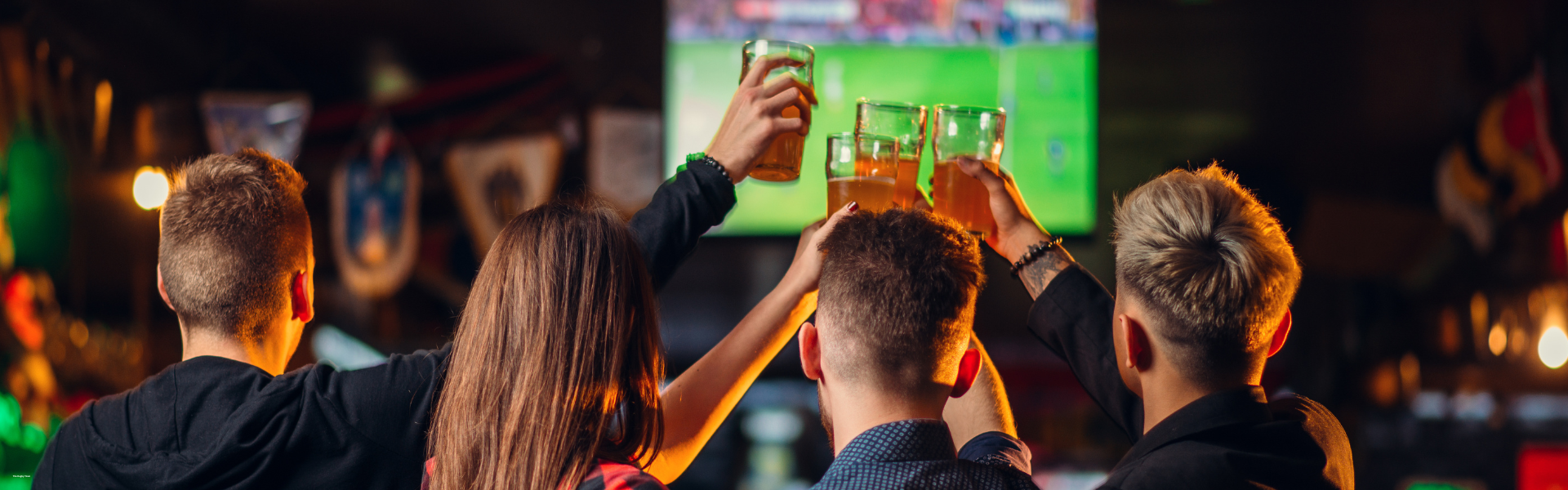 Watching football in a pub